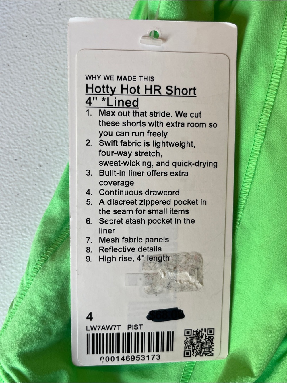 Hotty Hot High-Rise Lined Short 4" in Lime Green - Picture 7 of 14